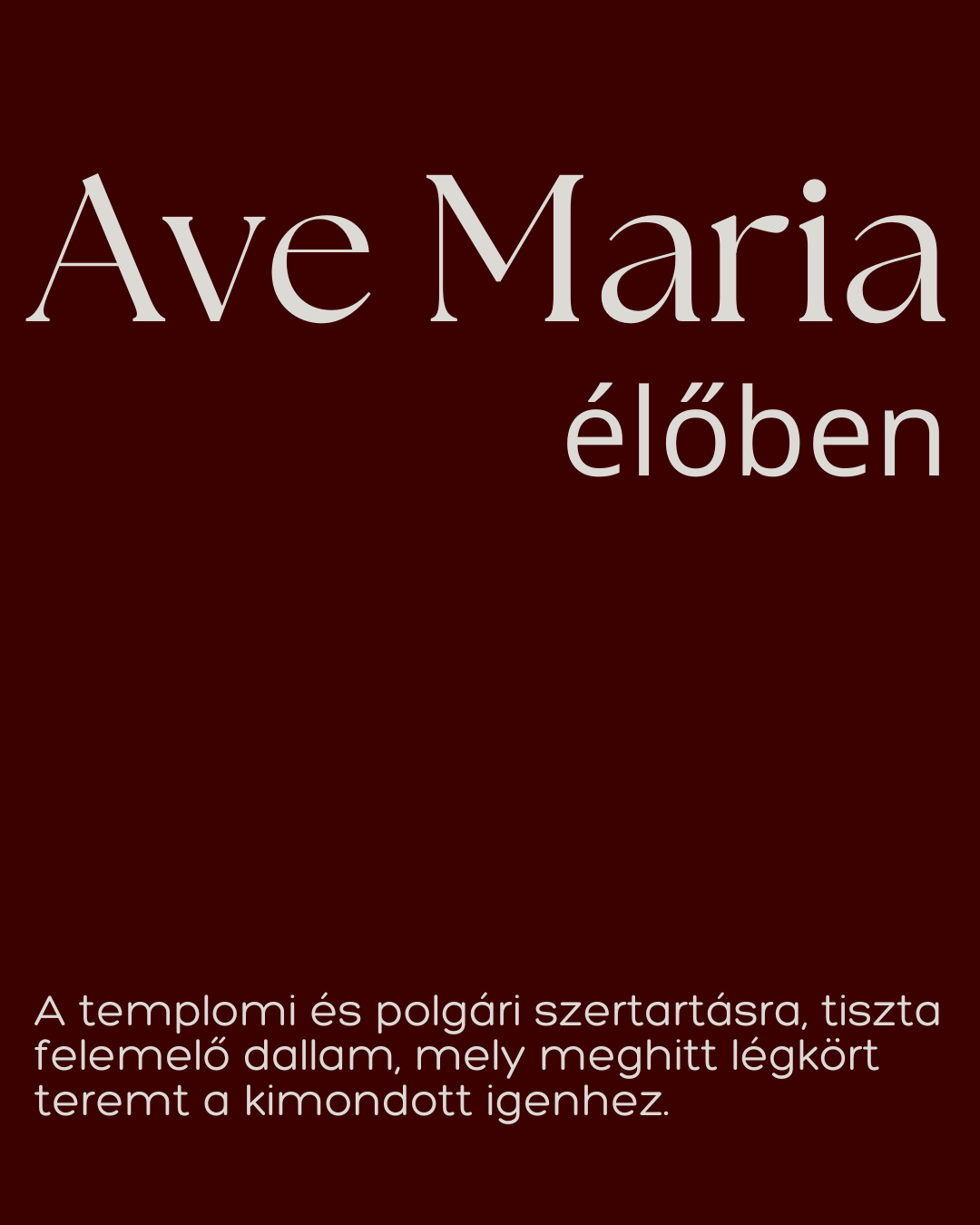 Ave Maria live — sacred song for church and civil ceremonies